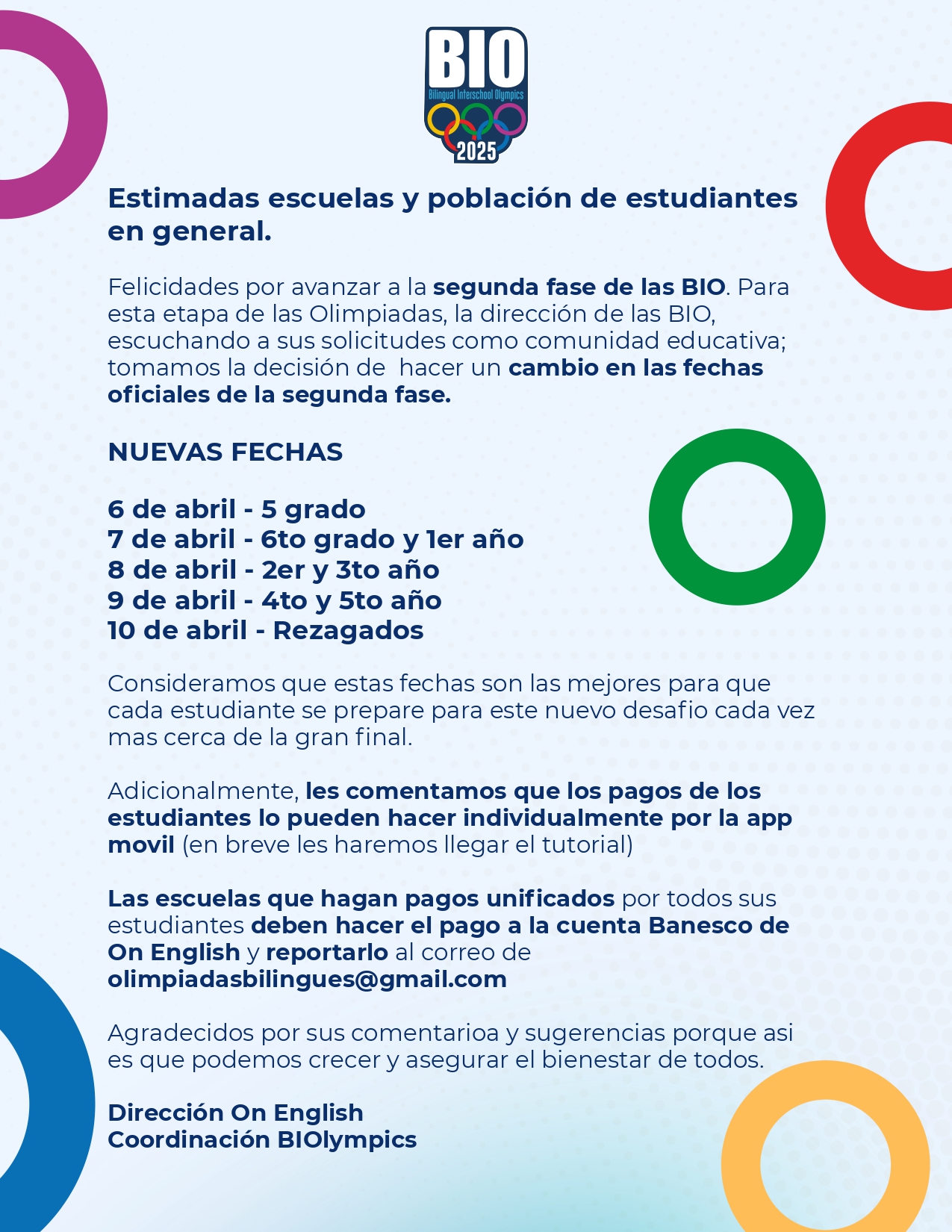 BILINGUAL INTERSCHOOL OLYMPICS (BIO) 2026